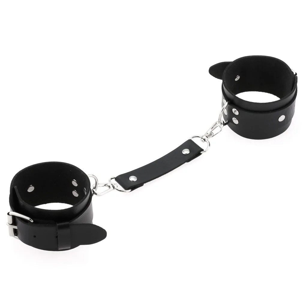 Decopunk New Hot Fashion PU Leather Wrist Handcuffs Ankle Shackles Adjustable Restraint Sex Cuff Belt