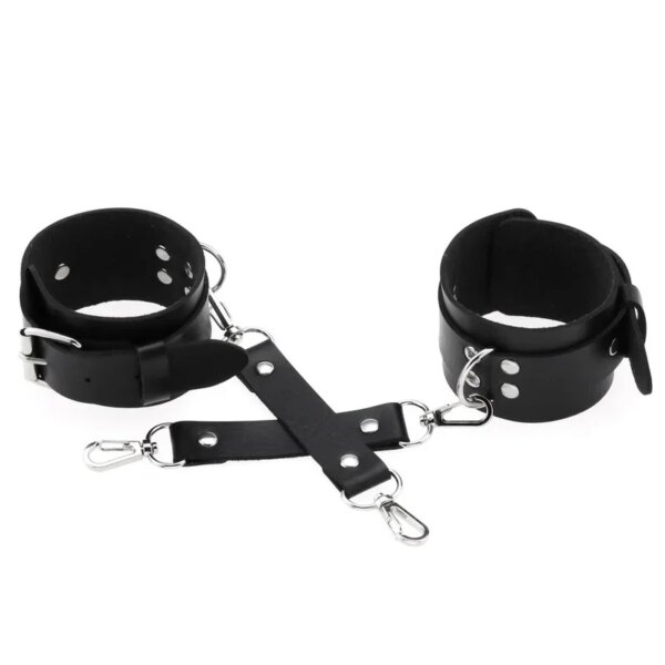 Decopunk New Hot Fashion PU Leather Wrist Handcuffs Ankle Shackles Adjustable Restraint Sex Cuff Belt