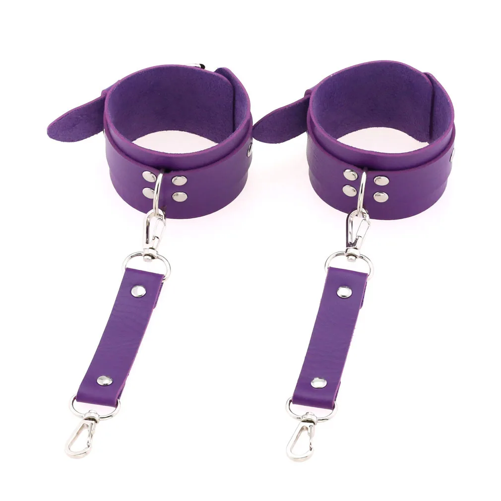 Decopunk New Hot Fashion PU Leather Wrist Handcuffs Ankle Shackles Adjustable Restraint Sex Cuff Belt