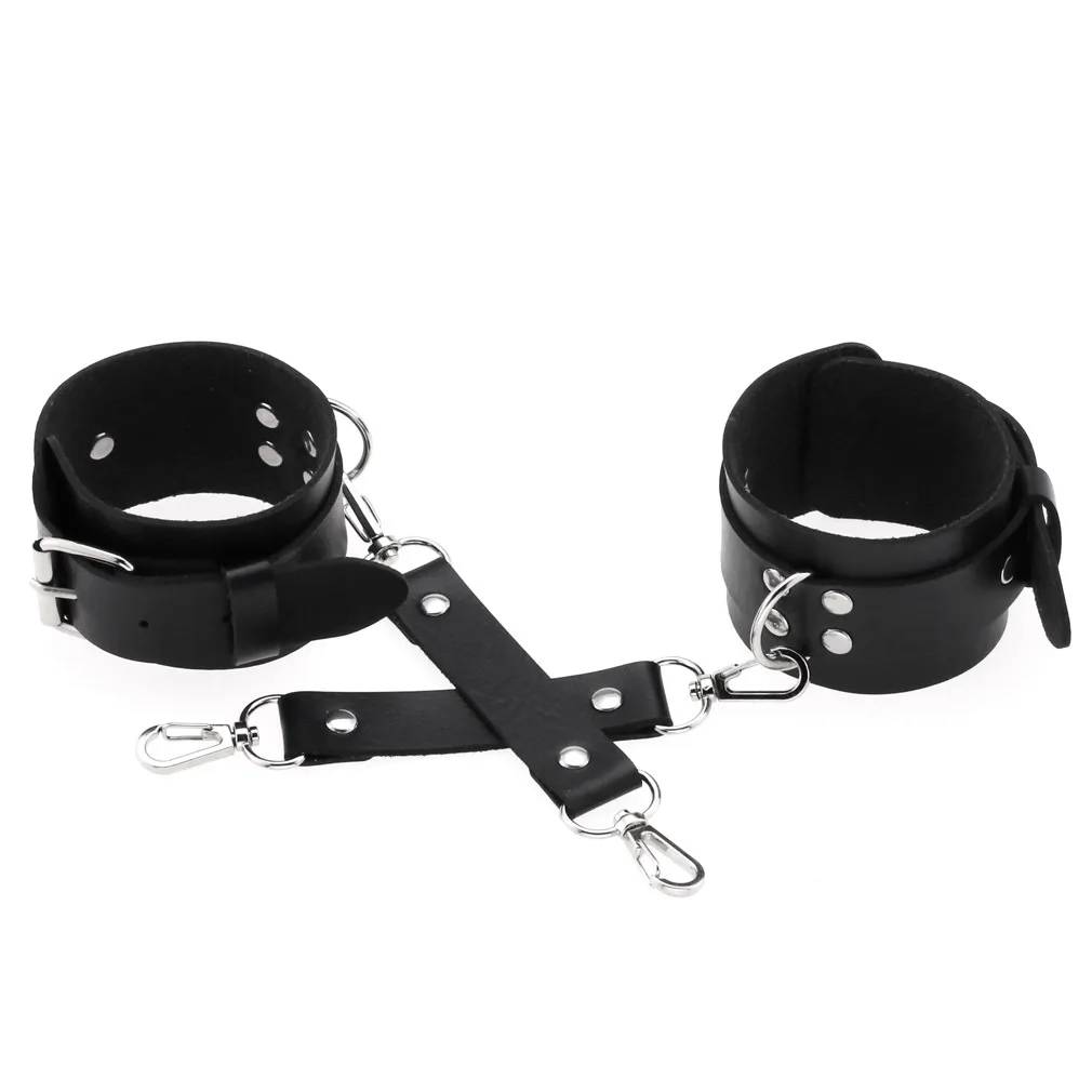 Decopunk New Hot Fashion PU Leather Wrist Handcuffs Ankle Shackles Adjustable Restraint Sex Cuff Belt