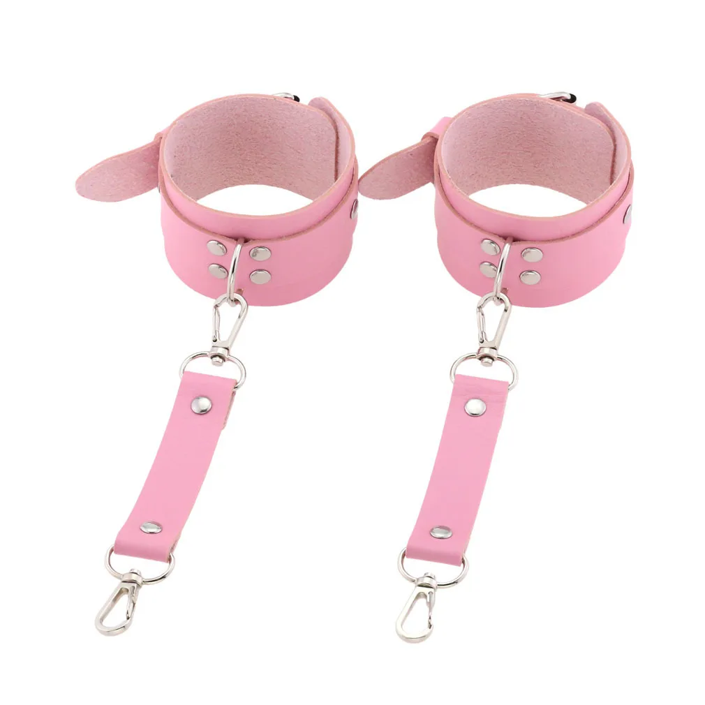 Decopunk New Hot Fashion PU Leather Wrist Handcuffs Ankle Shackles Adjustable Restraint Sex Cuff Belt