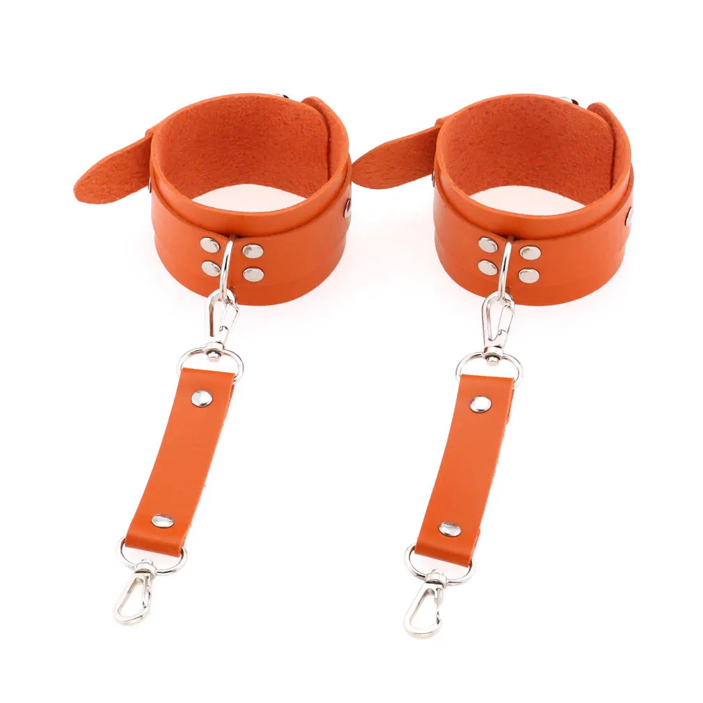 Decopunk New Hot Fashion PU Leather Wrist Handcuffs Ankle Shackles Adjustable Restraint Sex Cuff Belt
