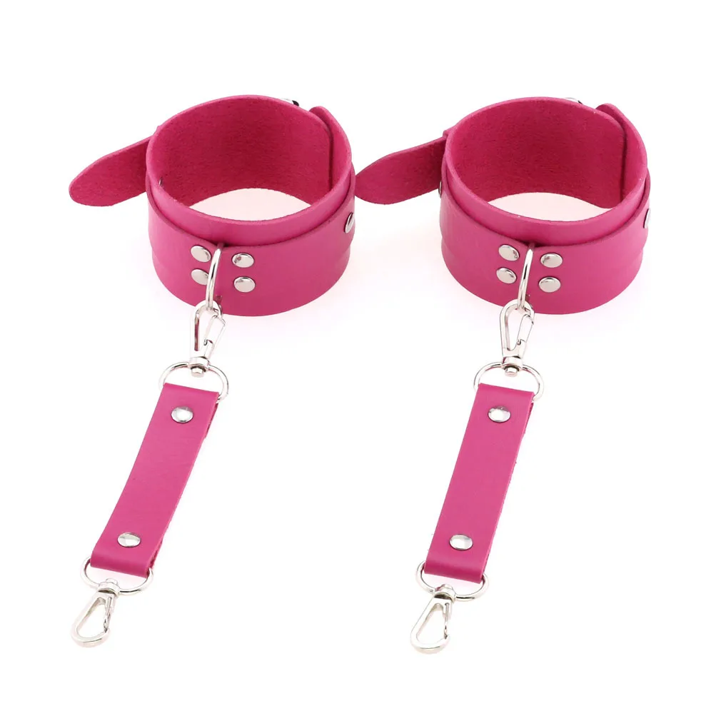 Decopunk New Hot Fashion PU Leather Wrist Handcuffs Ankle Shackles Adjustable Restraint Sex Cuff Belt