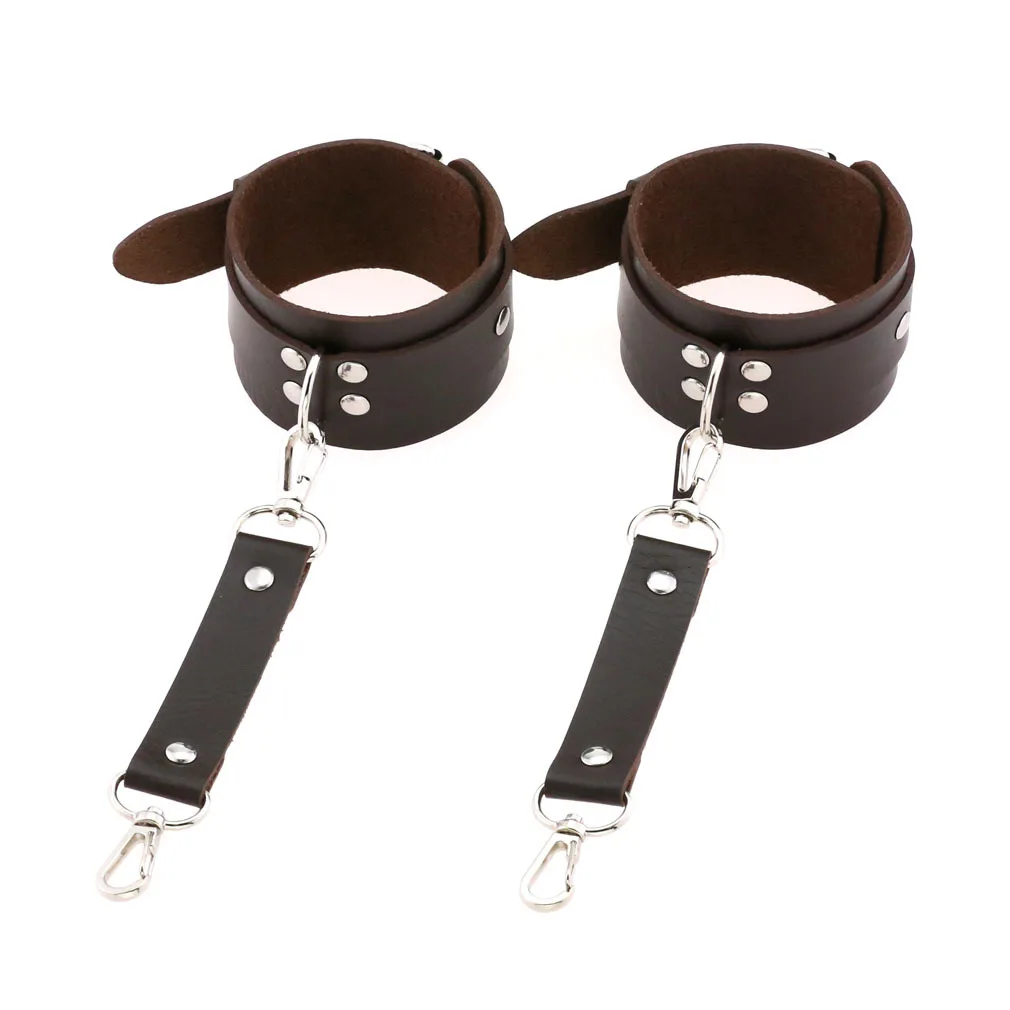 Decopunk New Hot Fashion PU Leather Wrist Handcuffs Ankle Shackles Adjustable Restraint Sex Cuff Belt