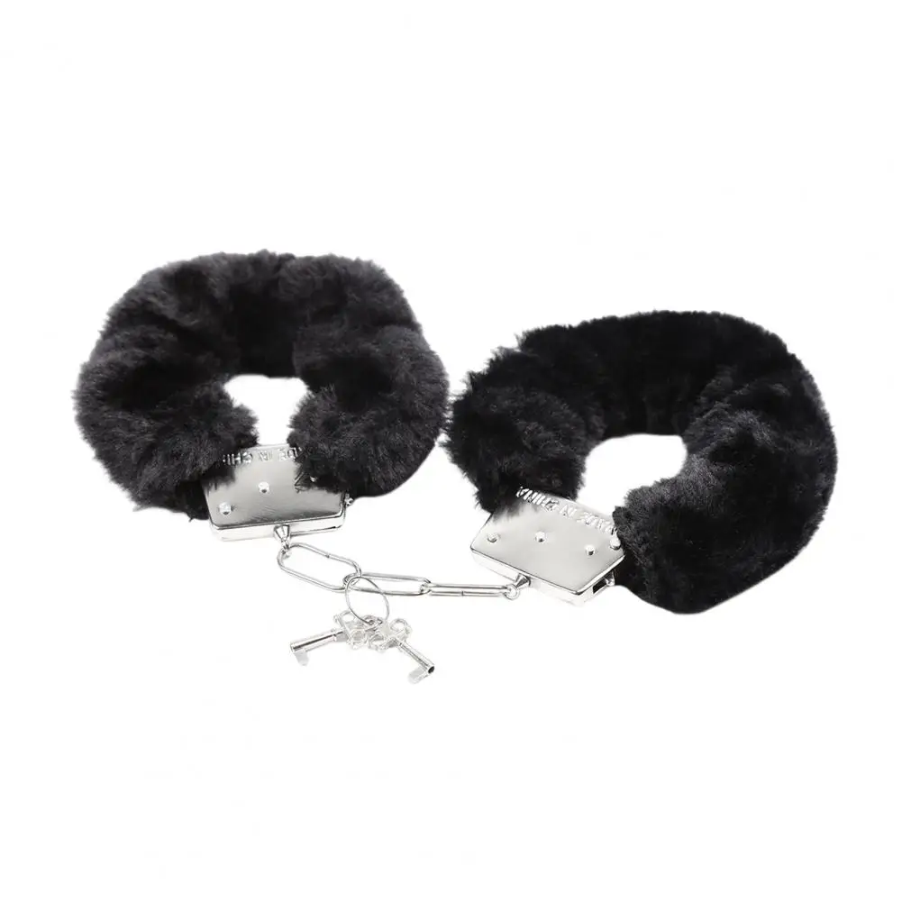 1 Pair Double Lock Manacle Faux Fur Bracelet Stainless Wrist Ankle O Ring Hand Cuffs Adult Couple Sex Toy Cops Criminal Cosplay 1 Pair Double Lock Manacle Faux Fur Bracelet Stainless Wrist Ankle O Ring Hand Cuffs Adult Couple Sex Toy Cops Criminal Cosplay