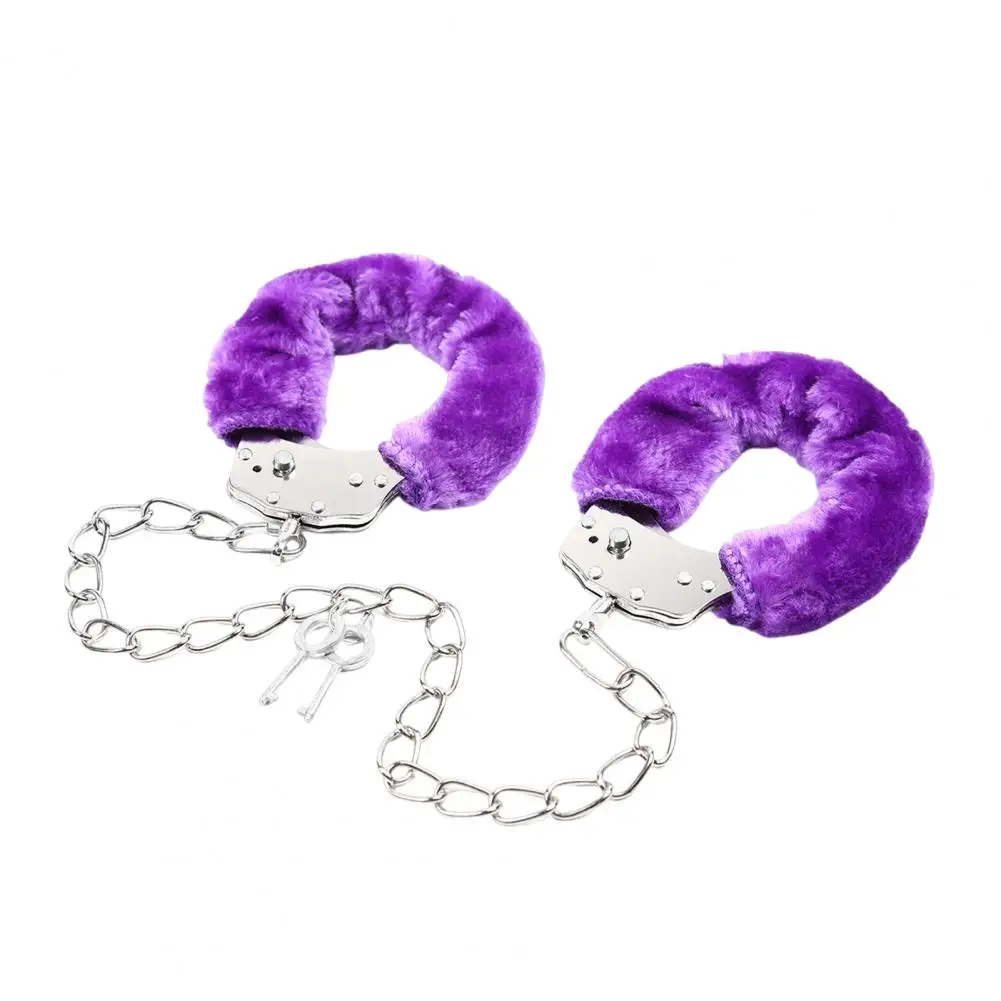 1 Pair Double Lock Manacle Faux Fur Bracelet Stainless Wrist Ankle O Ring Hand Cuffs Adult Couple Sex Toy Cops Criminal Cosplay 1 Pair Double Lock Manacle Faux Fur Bracelet Stainless Wrist Ankle O Ring Hand Cuffs Adult Couple Sex Toy Cops Criminal Cosplay