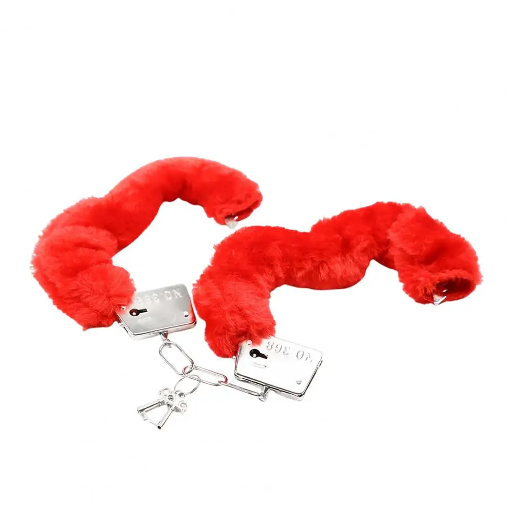 1 Pair Double Lock Manacle Faux Fur Bracelet Stainless Wrist Ankle O Ring Hand Cuffs Adult Couple Sex Toy Cops Criminal Cosplay 1 Pair Double Lock Manacle Faux Fur Bracelet Stainless Wrist Ankle O Ring Hand Cuffs Adult Couple Sex Toy Cops Criminal Cosplay