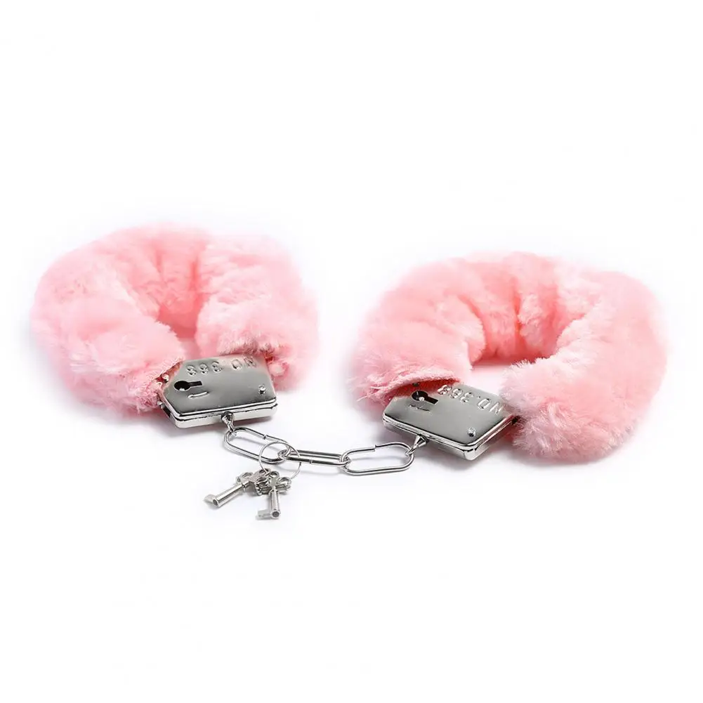 1 Pair Double Lock Manacle Faux Fur Bracelet Stainless Wrist Ankle O Ring Hand Cuffs Adult Couple Sex Toy Cops Criminal Cosplay 1 Pair Double Lock Manacle Faux Fur Bracelet Stainless Wrist Ankle O Ring Hand Cuffs Adult Couple Sex Toy Cops Criminal Cosplay