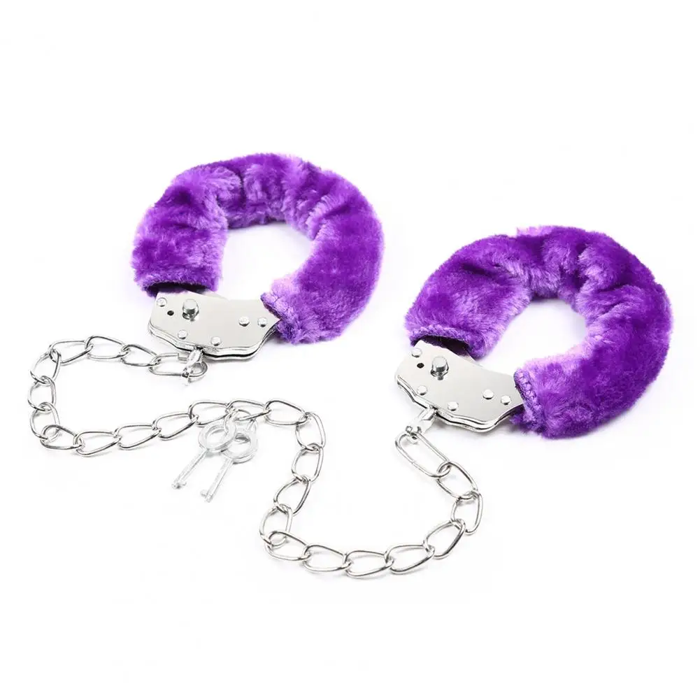 1 Pair Double Lock Manacle Faux Fur Bracelet Stainless Wrist Ankle O Ring Hand Cuffs Adult Couple Sex Toy Cops Criminal Cosplay 1 Pair Double Lock Manacle Faux Fur Bracelet Stainless Wrist Ankle O Ring Hand Cuffs Adult Couple Sex Toy Cops Criminal Cosplay