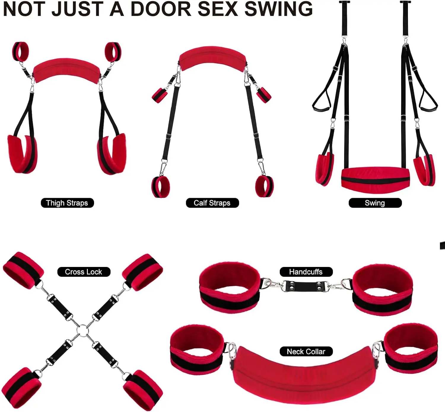 5 in 1 Sex Sling Swings BDSM Bondage Hangmat Kit Door Swing Hammock Womens Wrist and Thigh Ankle Sex Restraints Adults Toy 5 in 1 Sex Sling Swings BDSM Bondage Hangmat Kit Door Swing Hammock Womens Wrist and Thigh Ankle Sex Restraints Adults Toy