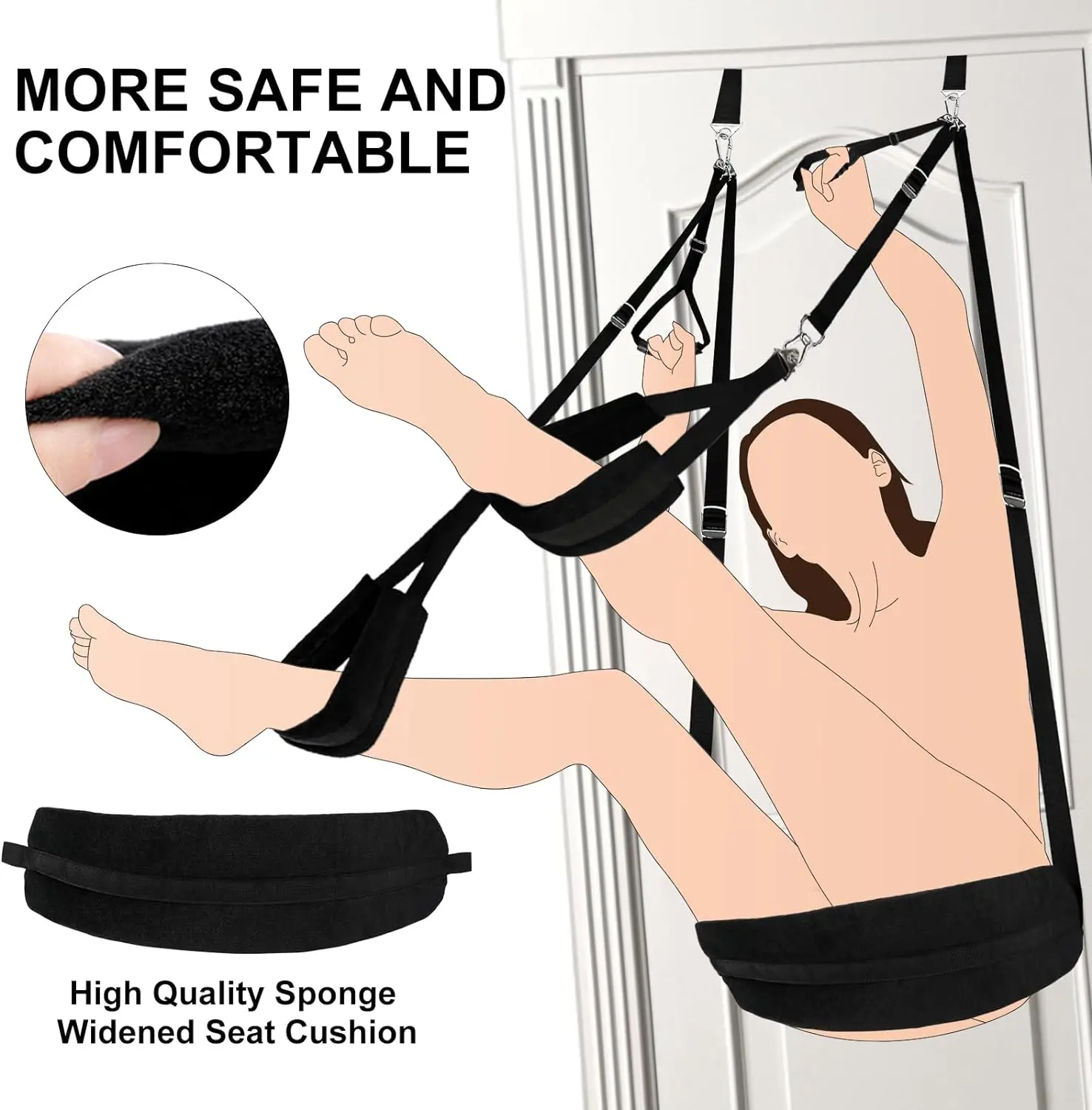 5 in 1 Sex Sling Swings BDSM Bondage Hangmat Kit Door Swing Hammock Womens Wrist and Thigh Ankle Sex Restraints Adults Toy