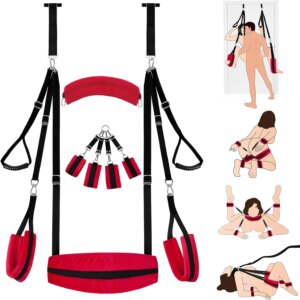 5 in 1 Sex Sling Swings BDSM Bondage Hangmat Kit Door Swing Hammock Womens Wrist and Thigh Ankle Sex Restraints Adults Toy