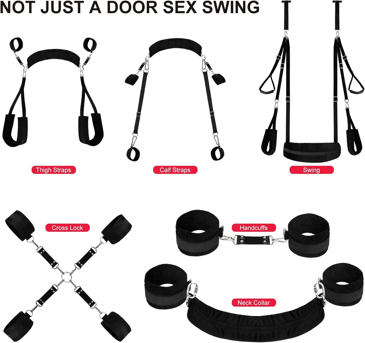 5 in 1 Sex Sling Swings BDSM Bondage Hangmat Kit Door Swing Hammock Womens Wrist and Thigh Ankle Sex Restraints Adults Toy