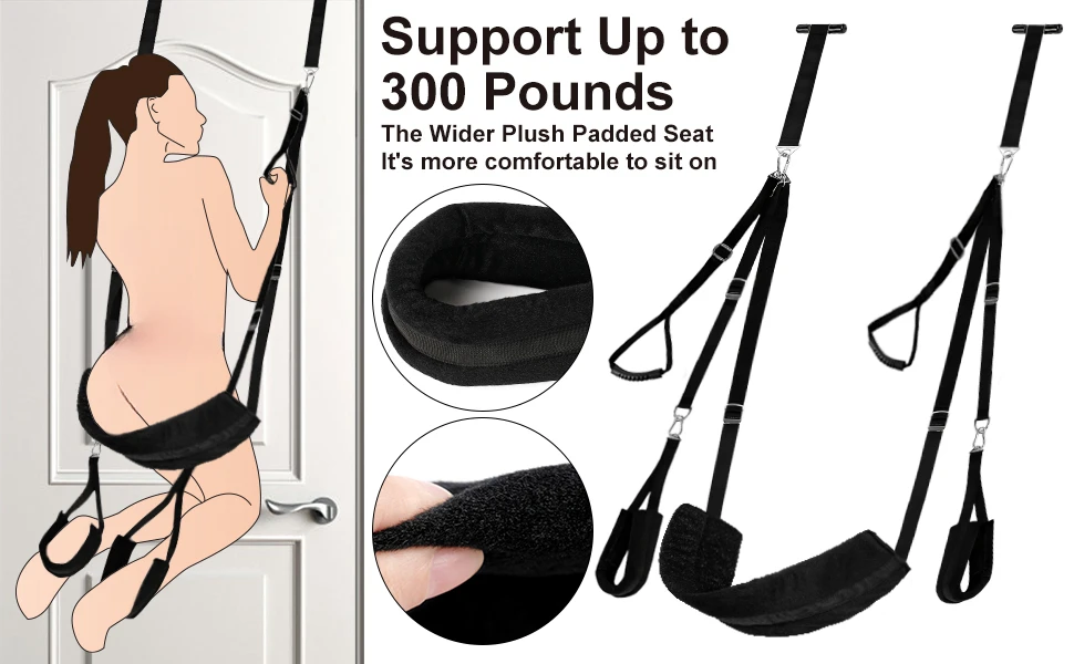 5 in 1 Sex Sling Swings BDSM Bondage Hangmat Kit Door Swing Hammock Womens Wrist and Thigh Ankle Sex Restraints Adults Toy