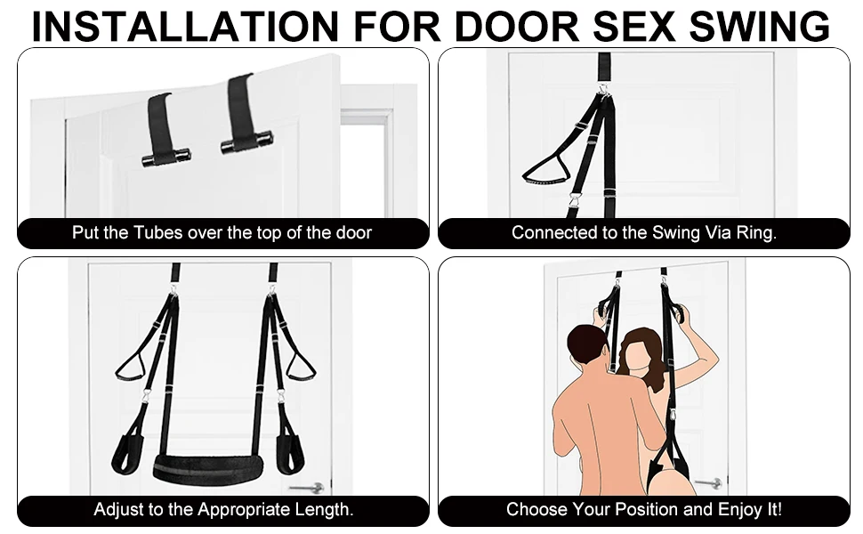 5 in 1 Sex Sling Swings BDSM Bondage Hangmat Kit Door Swing Hammock Womens Wrist and Thigh Ankle Sex Restraints Adults Toy