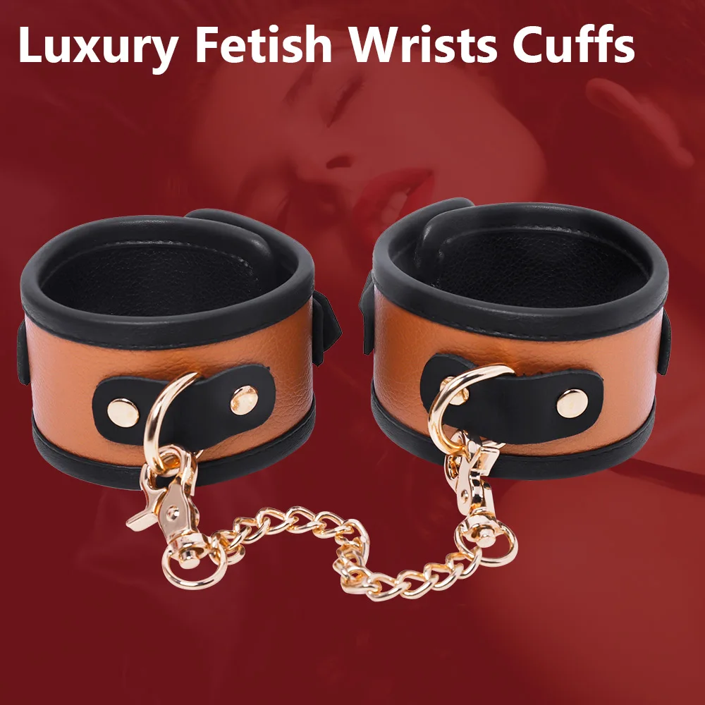 Cowhide Handcuff Bdsm Bondage Set Adult Games Erotic Sex Toy For Woman Couples SM Fetish Slave Ankle Cuff Restraints Wrist Cuffs