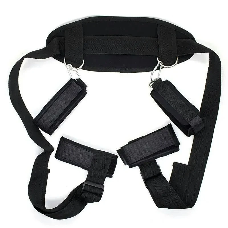 Handcuffs Bondage Set Bed BDSM Bondage Restraint Strap System Adults Wrists & Ankle Cuffs Erotic Sex Toy for Woman Couples Slave
