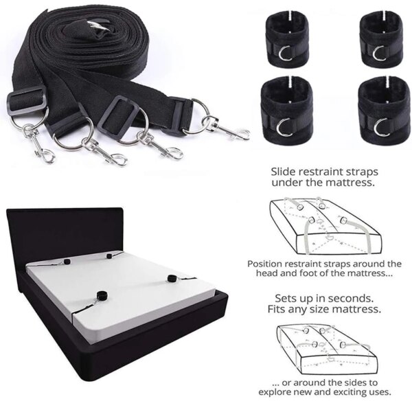 Sex Tools for BDSM Bondage Bed Bondage Restraint Kit Adult Sex Toys For Couple SM Sex Game Wrists Ankle Cuffs Bondage Set