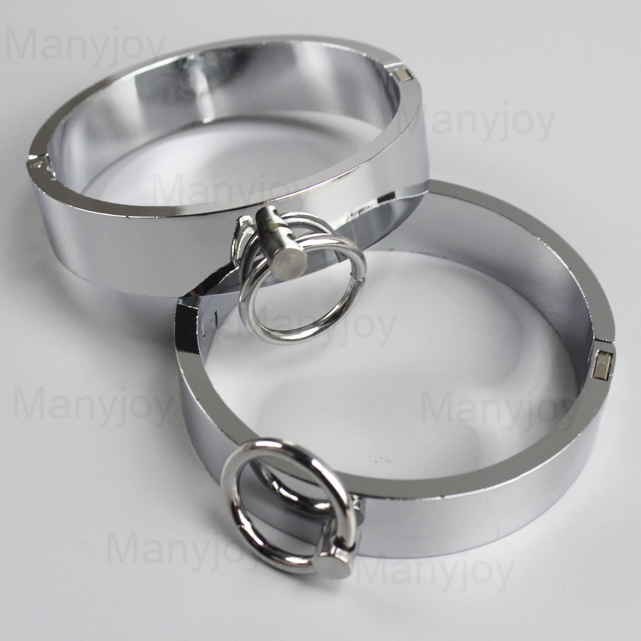 Stainless Steel Slave Handcuffs Restraint Rings Wrist Lock Ankle Cuffs Restraints Legcuffs Erotic Slave Sex Furniture Adult Toys