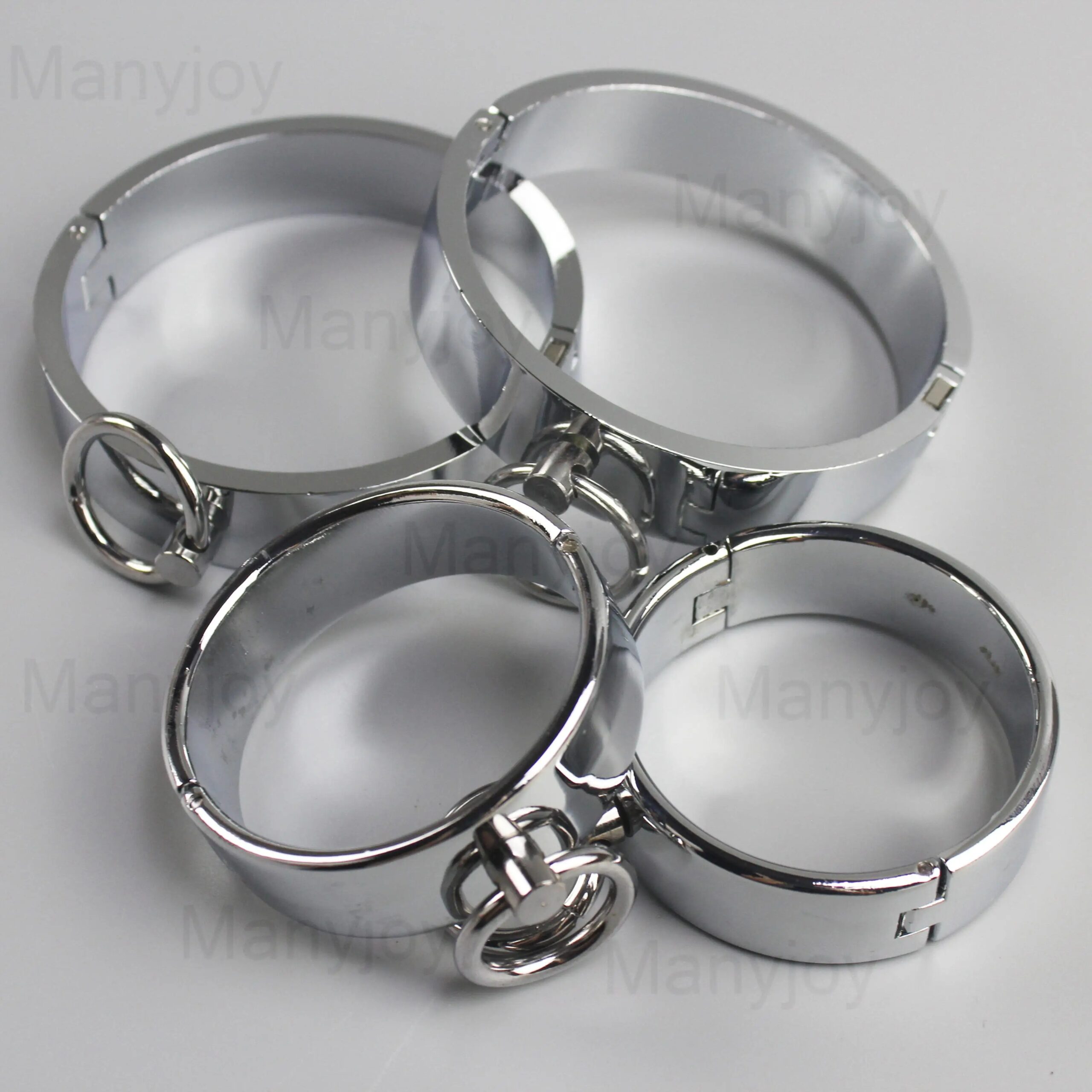 Stainless Steel Slave Handcuffs Restraint Rings Wrist Lock Ankle Cuffs Restraints Legcuffs Erotic Slave Sex Furniture Adult Toys