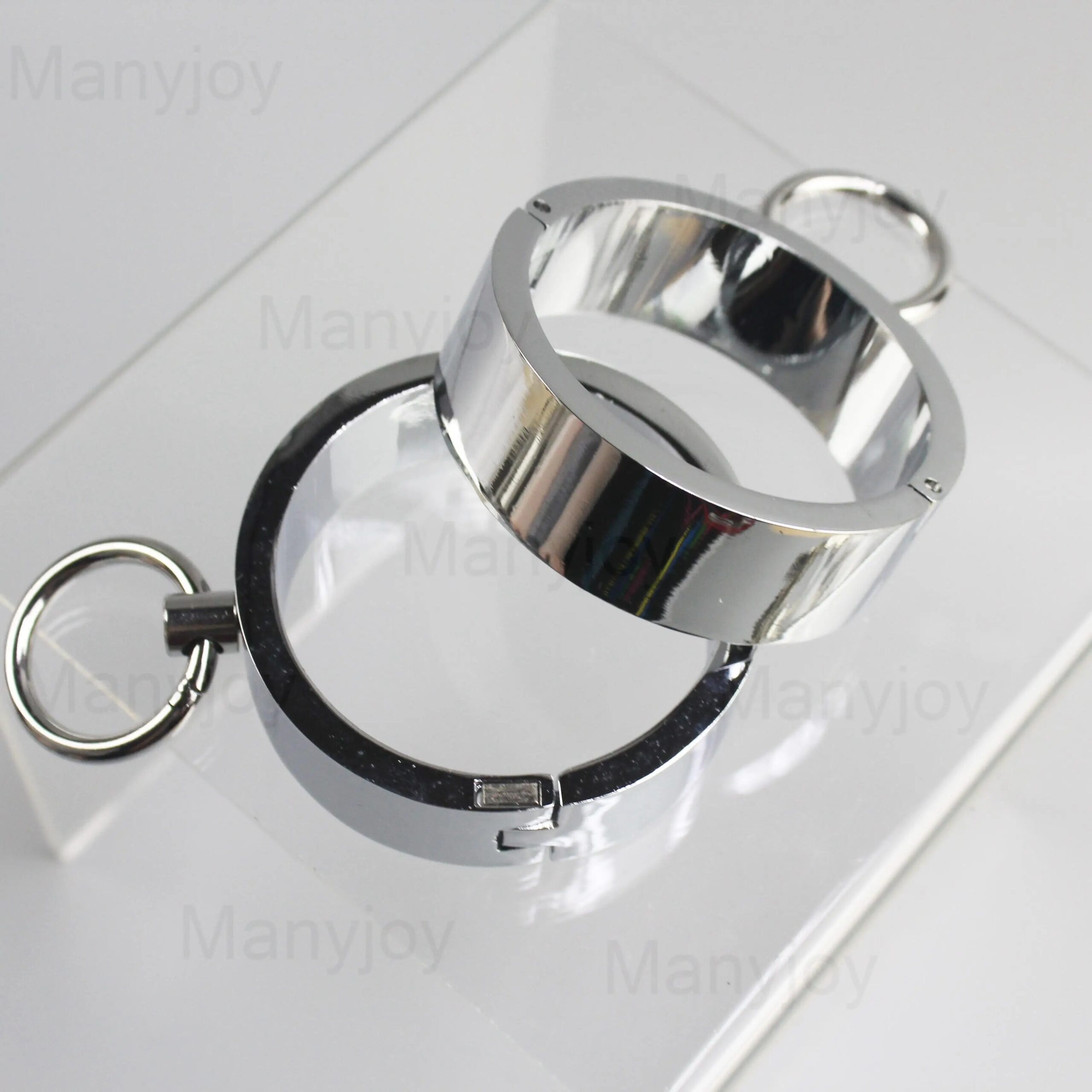 Stainless Steel Slave Handcuffs Restraint Rings Wrist Lock Ankle Cuffs Restraints Legcuffs Erotic Slave Sex Furniture Adult Toys