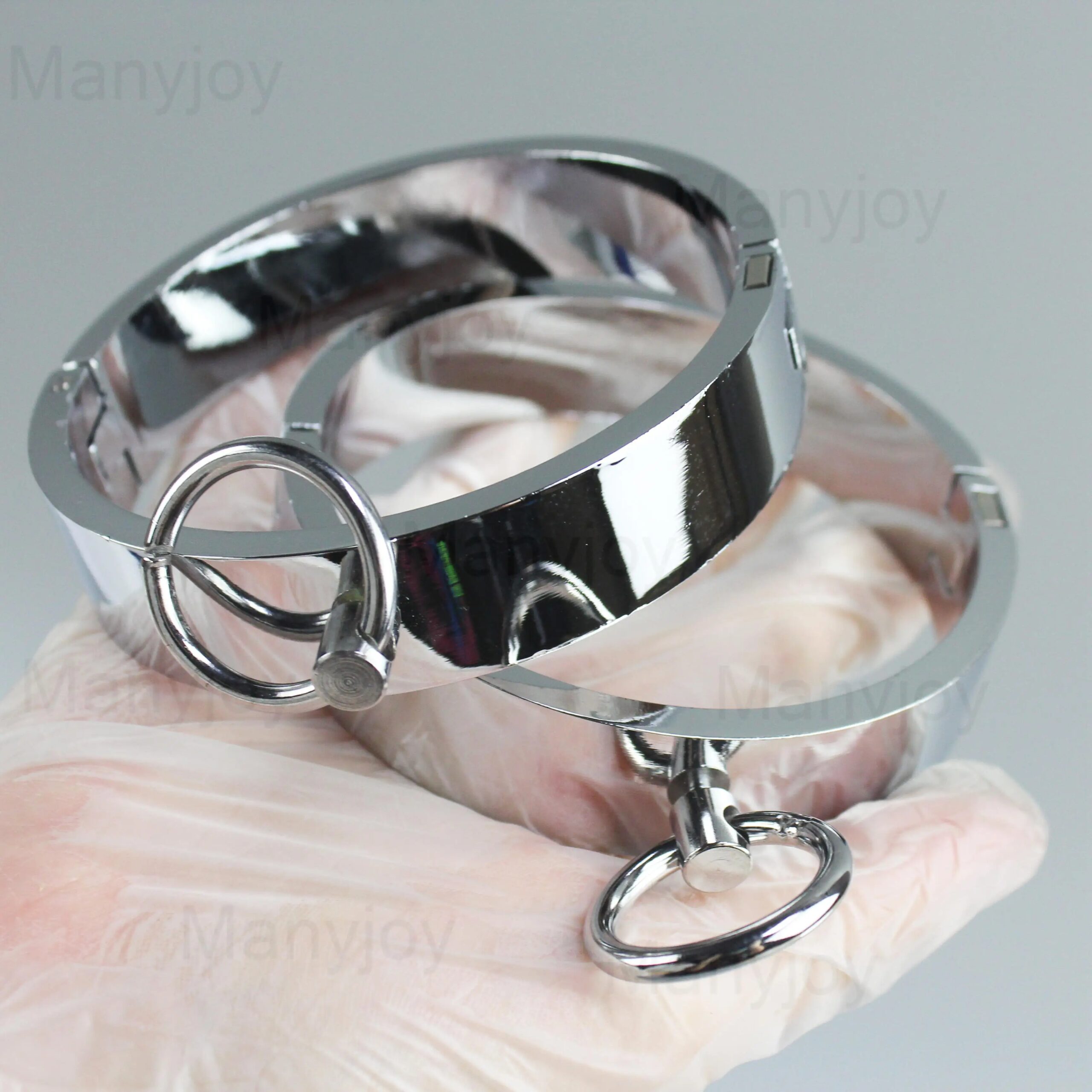 Stainless Steel Slave Handcuffs Restraint Rings Wrist Lock Ankle Cuffs Restraints Legcuffs Erotic Slave Sex Furniture Adult Toys