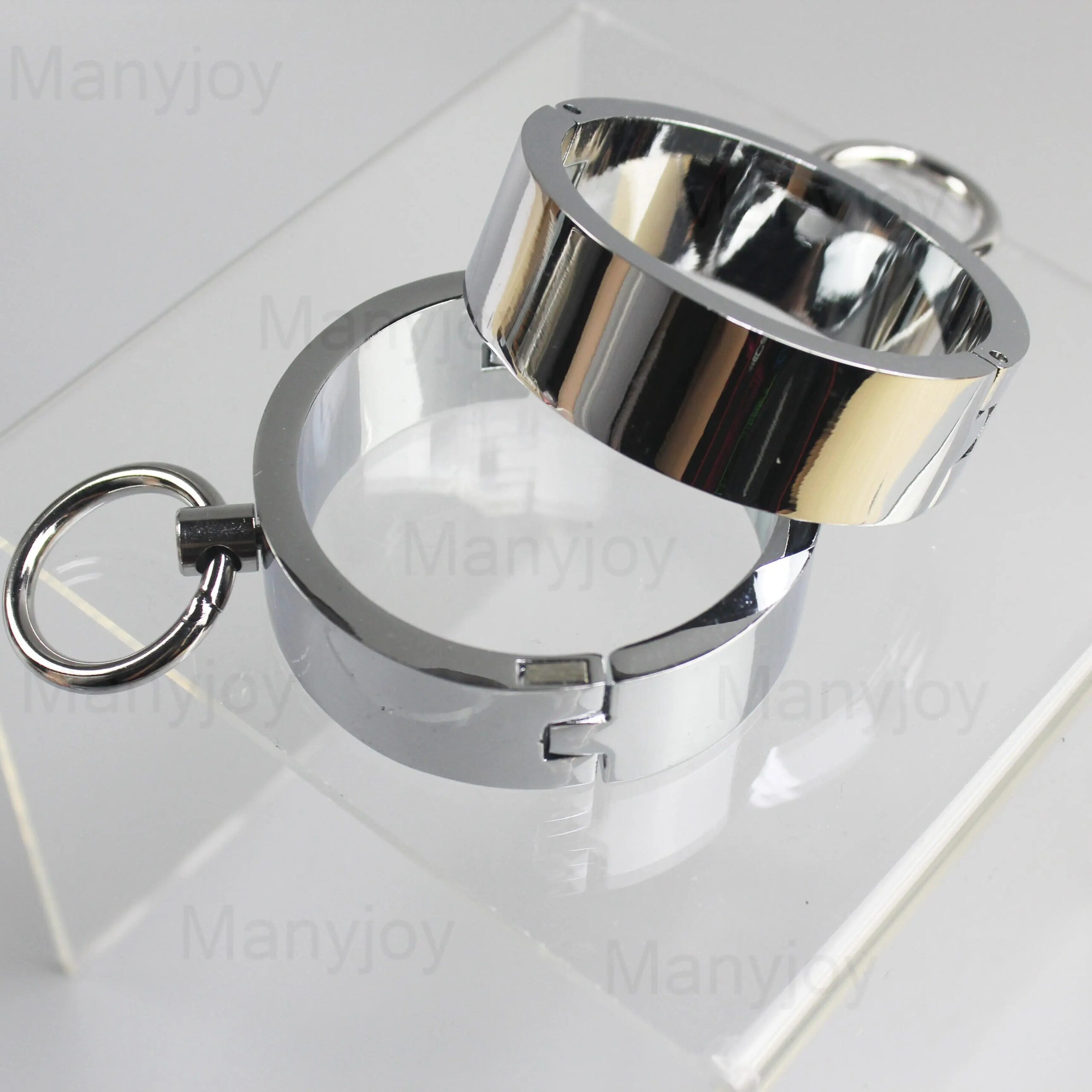 Stainless Steel Slave Handcuffs Restraint Rings Wrist Lock Ankle Cuffs Restraints Legcuffs Erotic Slave Sex Furniture Adult Toys