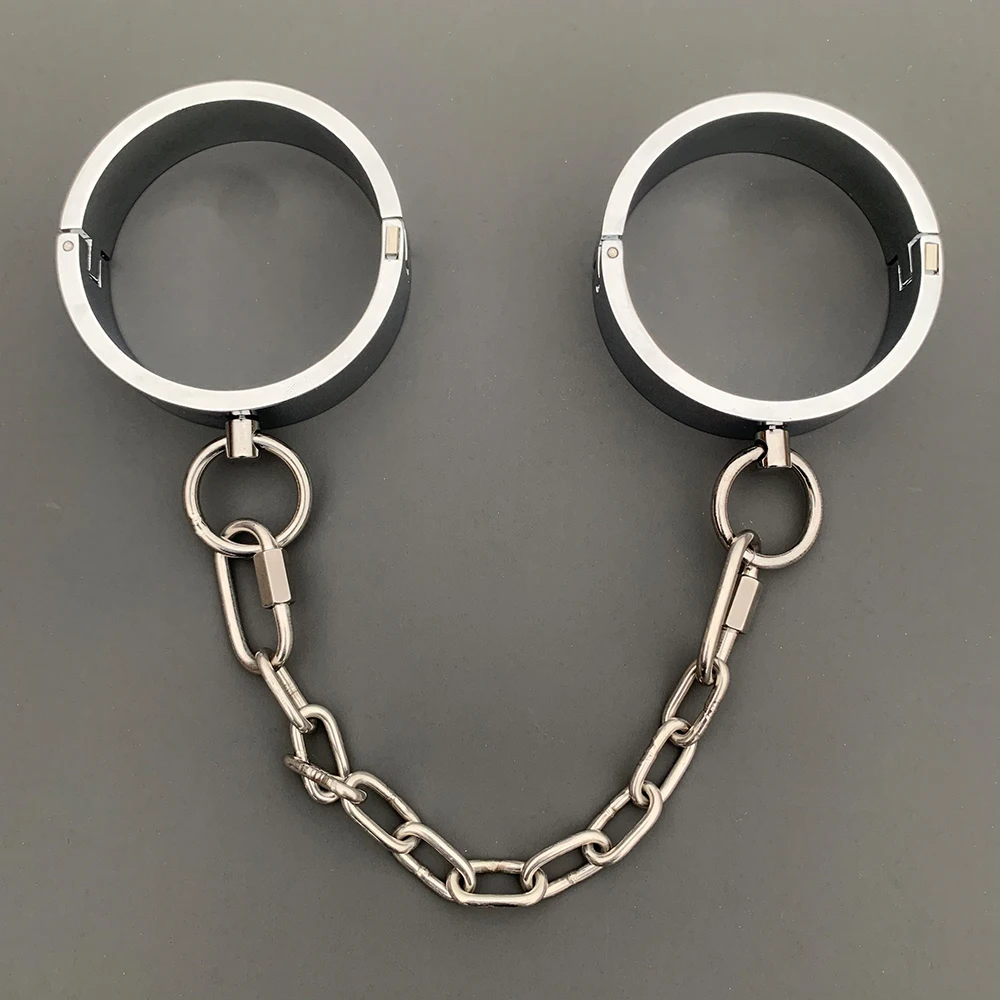 2023 Heavy BDSM Female Male Handcuff Metal Ankle Cuffs Wrist Cuff For Couple Collar Bdsm Bondage Restraints Adult Games Sex Toys