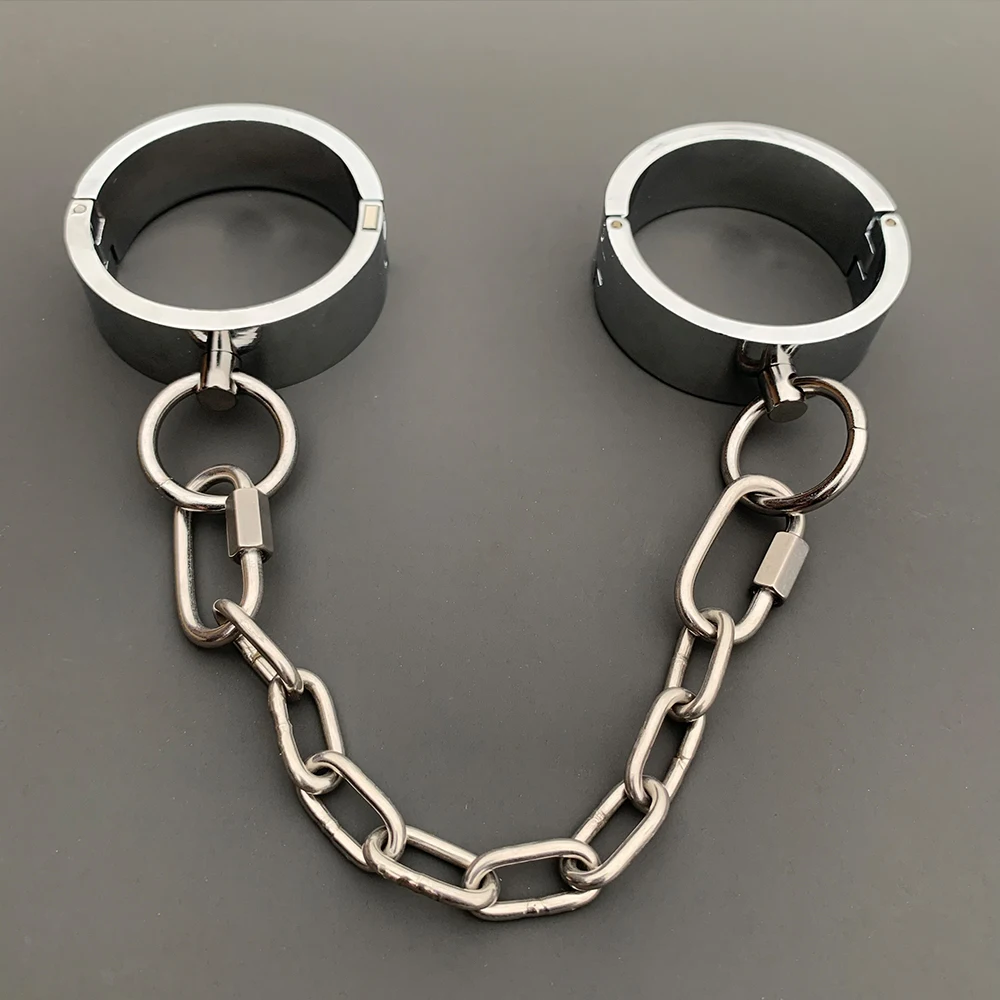 2023 Heavy BDSM Female Male Handcuff Metal Ankle Cuffs Wrist Cuff For Couple Collar Bdsm Bondage Restraints Adult Games Sex Toys