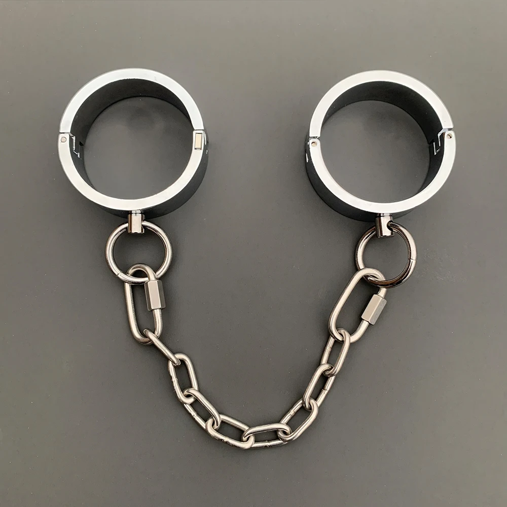 2023 Heavy BDSM Female Male Handcuff Metal Ankle Cuffs Wrist Cuff For Couple Collar Bdsm Bondage Restraints Adult Games Sex Toys