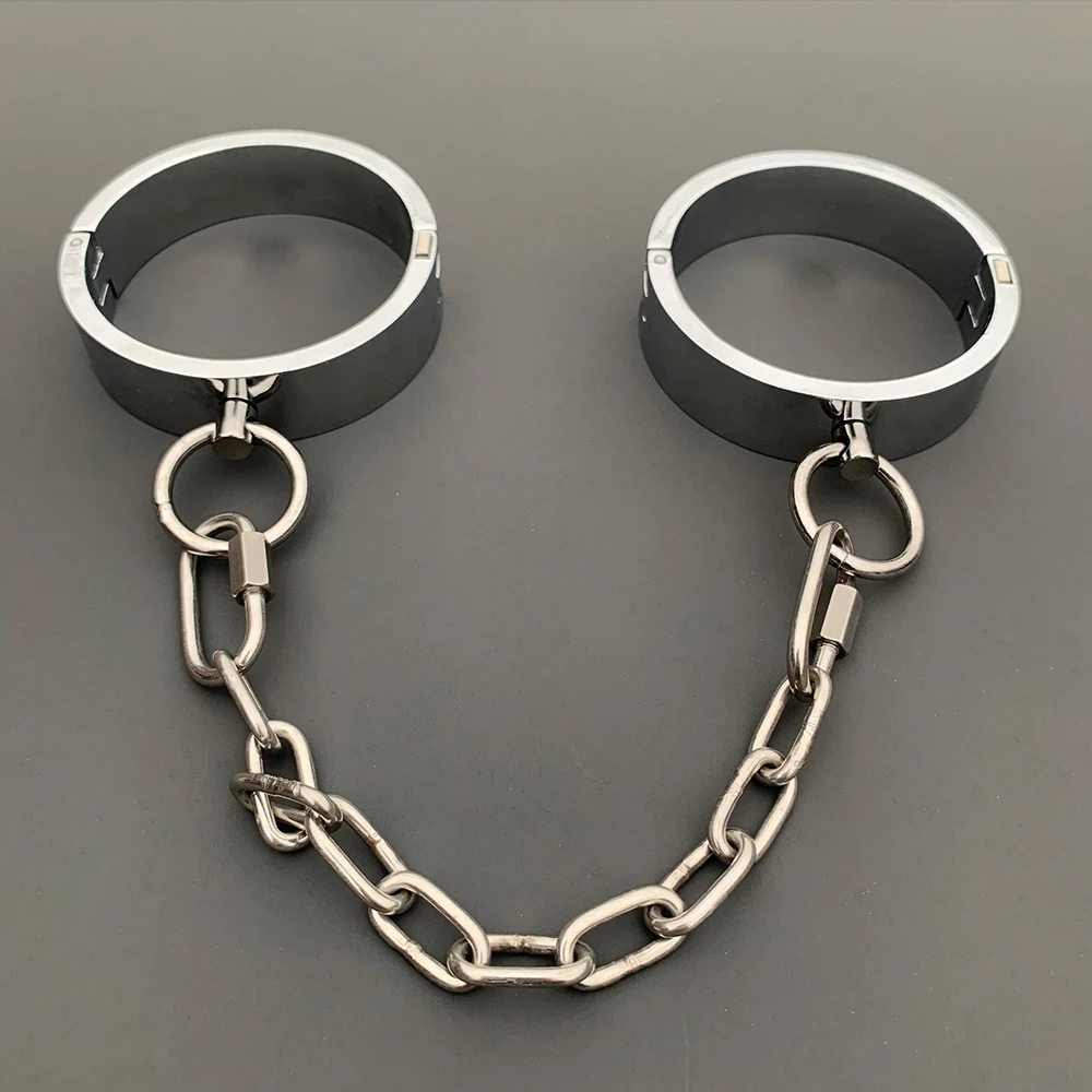 2023 Heavy BDSM Female Male Handcuff Metal Ankle Cuffs Wrist Cuff For Couple Collar Bdsm Bondage Restraints Adult Games Sex Toys