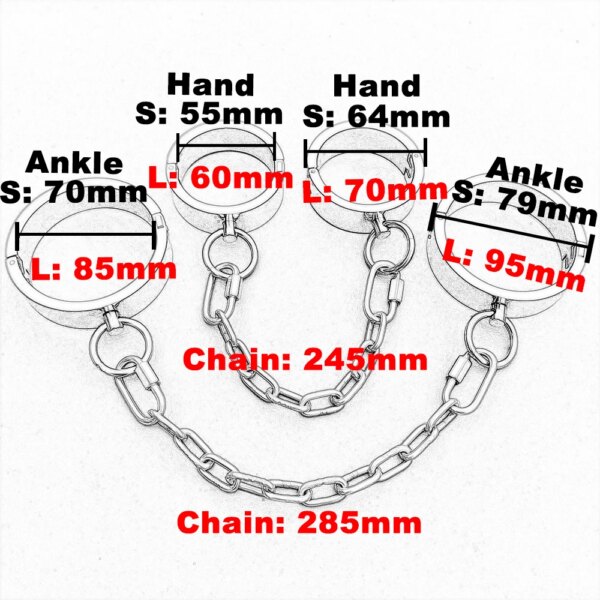 2023 Heavy BDSM Female Male Handcuff Metal Ankle Cuffs Wrist Cuff For Couple Collar Bdsm Bondage Restraints Adult Games Sex Toys