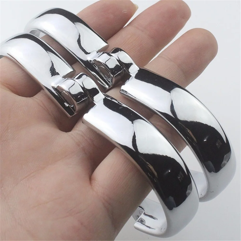 Metal Handcuffs for Female Male Stainless Steel Wrist Ankle Cuff Bondage Bracelet Restraints BDSM Adult Sex Toys SM Fetish Set