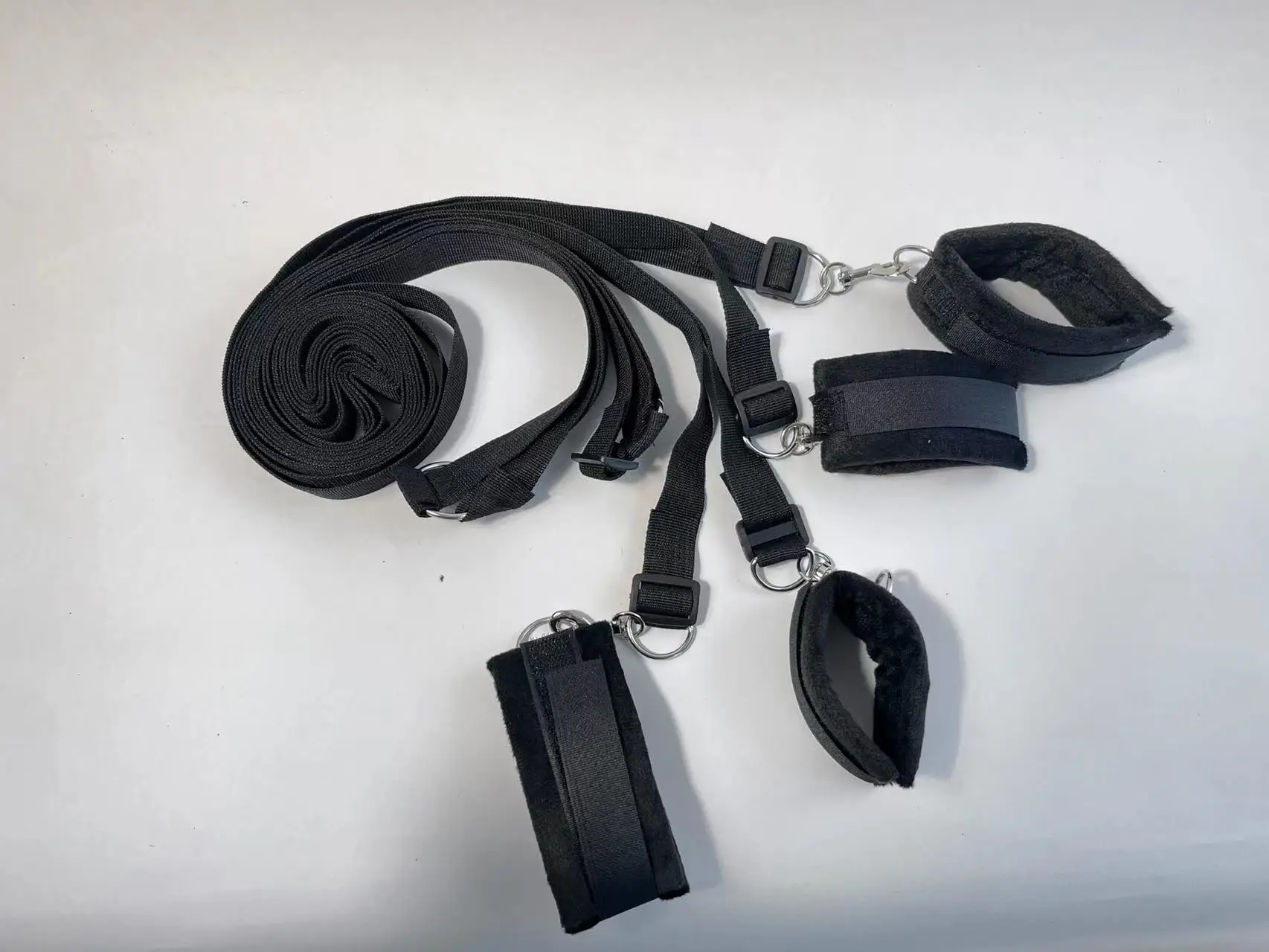 Sex Bandage Soft Nylon Bed Belt Set BDSM Adjustable Wrist Erotico Adult Bed Game Cuff Band Suitable for Wrists and Ankle Fetish