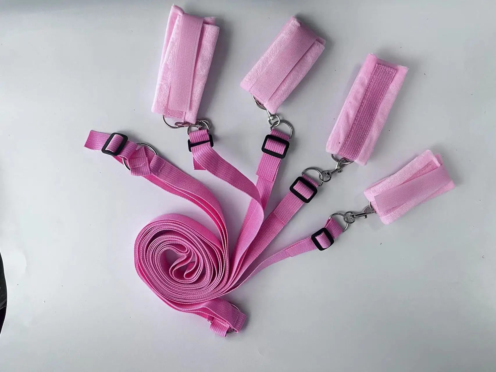 Sex Bandage Soft Nylon Bed Belt Set BDSM Adjustable Wrist Erotico Adult Bed Game Cuff Band Suitable for Wrists and Ankle Fetish