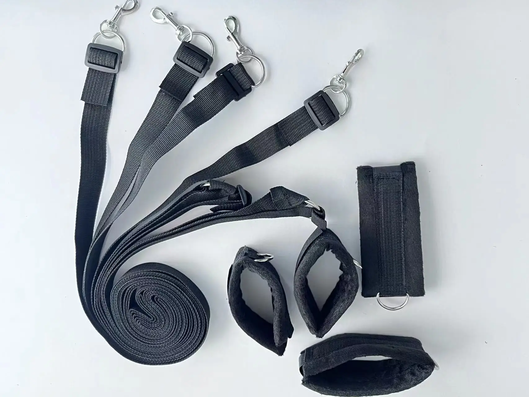 Sex Bandage Soft Nylon Bed Belt Set BDSM Adjustable Wrist Erotico Adult Bed Game Cuff Band Suitable for Wrists and Ankle Fetish