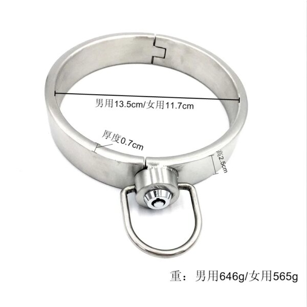 Stainless Steel Bondage Handcuffs Shackles Neck Collar Restraint Wrist Lock BDSM with Chain Set Adult Game Sex Toys for Couple