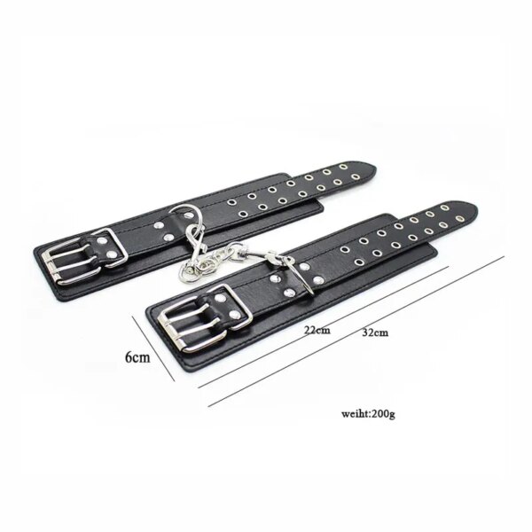 Bdsm Leather Bondage Slave Fetish Wrist Handcuffs Ankle Shackles Adjustable Restraint Sex Cuff Belt Sex Toys Exotic Accessories