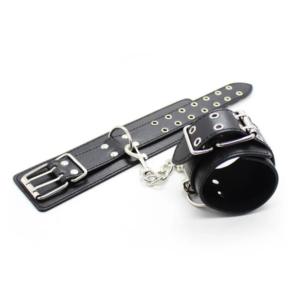 Bdsm Leather Bondage Slave Fetish Wrist Handcuffs Ankle Shackles Adjustable Restraint Sex Cuff Belt Sex Toys Exotic Accessories