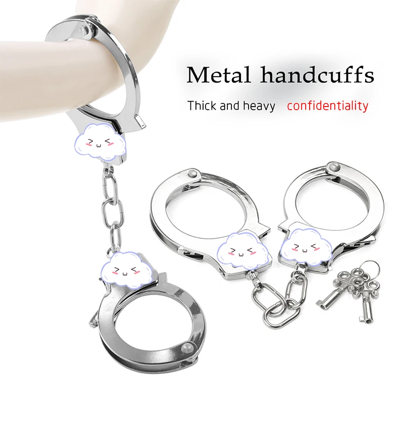 Stainless Metal Handcuffs SM Ankle Cuffs Slave BDSM Bondage Wrist Training Punishment Restraints Hand Cuffs Sex Toys For Couples