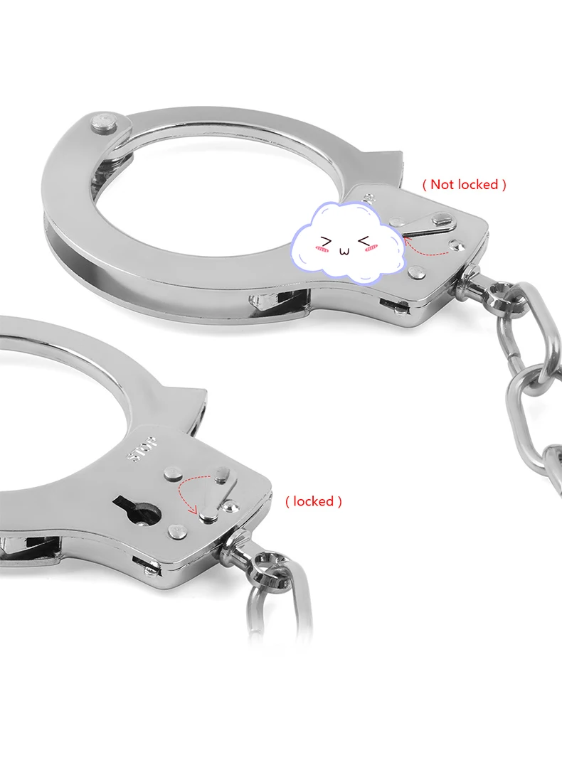 Stainless Metal Handcuffs SM Ankle Cuffs Slave BDSM Bondage Wrist Training Punishment Restraints Hand Cuffs Sex Toys For Couples