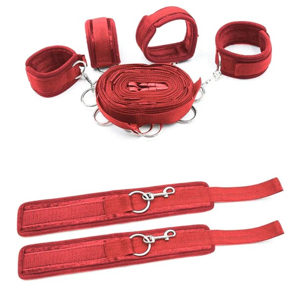 Erotic Flirting Sex Toys For Women Wrists & Ankle BDSM Bondage Set Restraint Adults Sex Handcuffs Couple Games