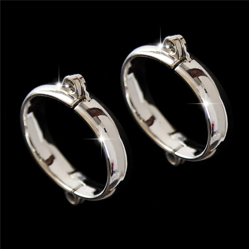 Stainless Steel Restraint Handcuff Shackle Ankle Wrist Cuffs Padlock BDSM Slave Restraint Fantasy Sexy Game Sex Toys for Couples