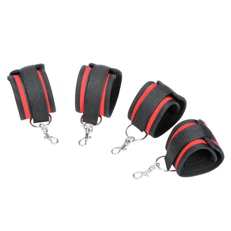 Indoor Bedroom Play Relax Bed Straps with Soft Adjustable Cuffs for Hand Wrist Ankle Blind Restraints Bdsm Fetish Harness Sex