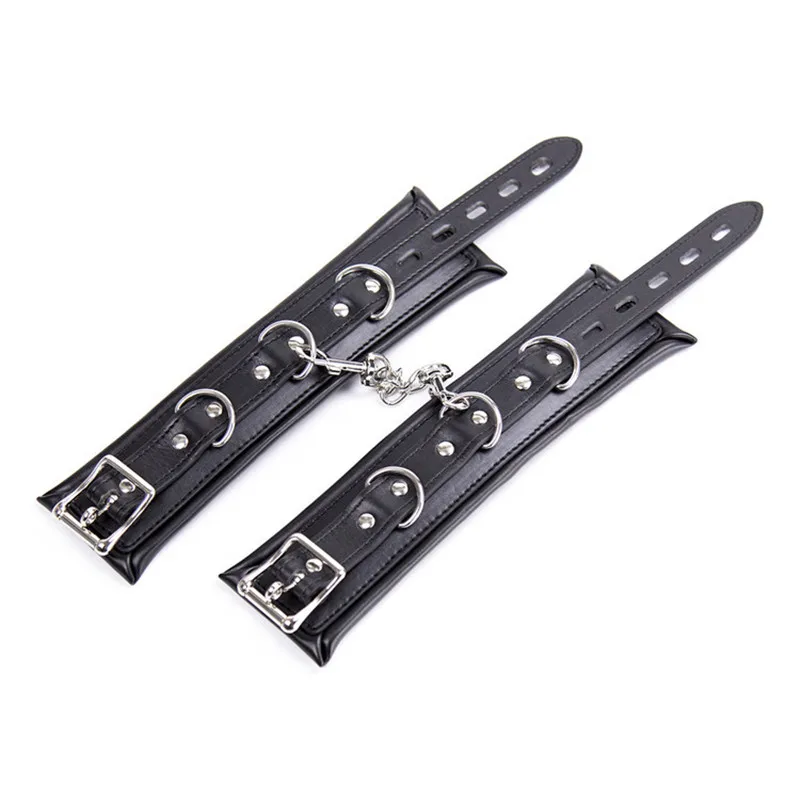 PU Leather Padded Wrist Cuffs & Ankle Cuffs & Neck Collar Set ,BDSM Leather Bondage ,Cosplay Accessories porno sex adult
