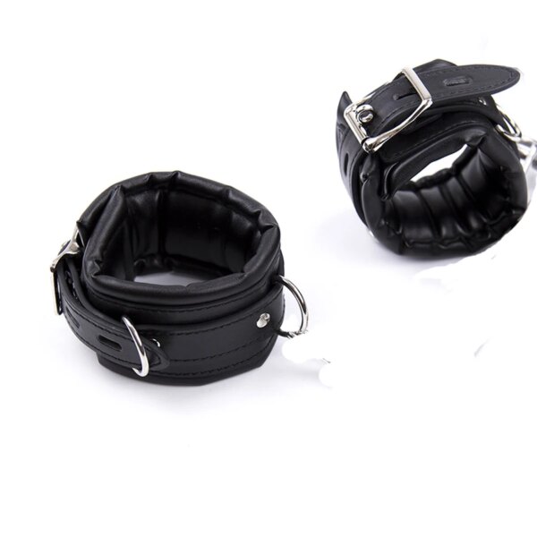 Leather Handcuffs For Sex,Soft Padded Wrist Ankle Cuffs,BDSM Bondage Set,Toys For Adults,Erotic Toys