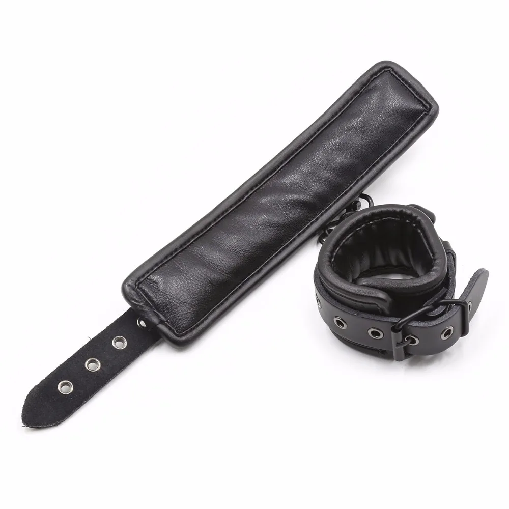 Thierry soft Genuine Leather Bondage Optional Handcuffs Collar Wrist Ankle Cuffs for Fetish erotic Adult Games Couple Sex Toys
