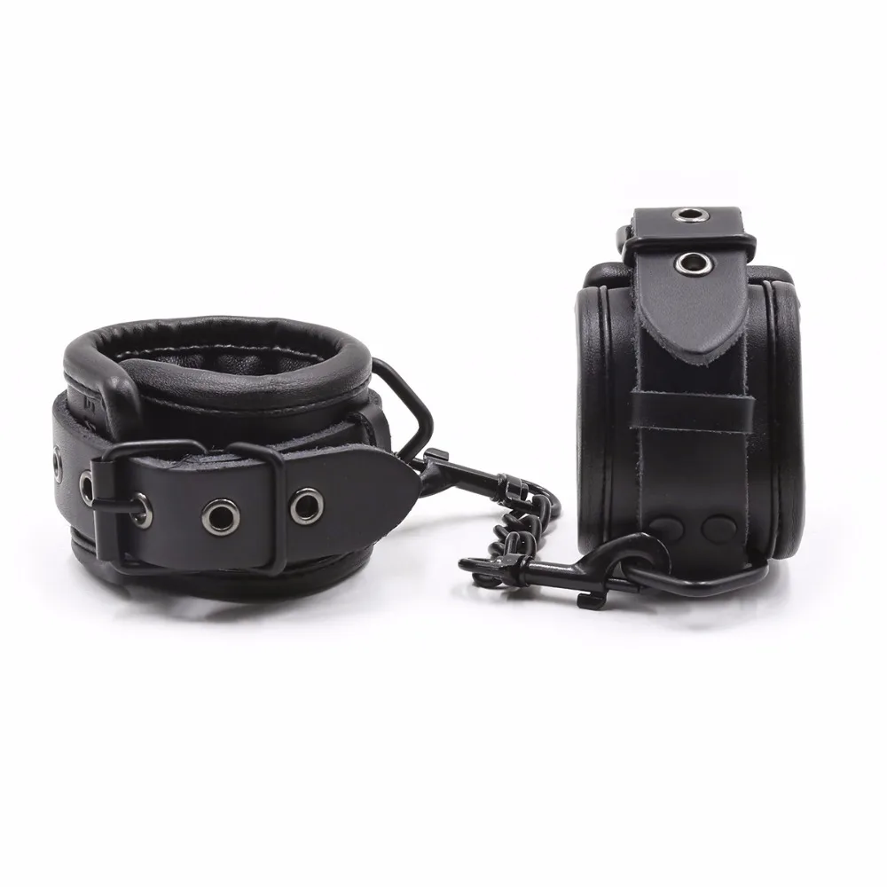 Thierry soft Genuine Leather Bondage Optional Handcuffs Collar Wrist Ankle Cuffs for Fetish erotic Adult Games Couple Sex Toys
