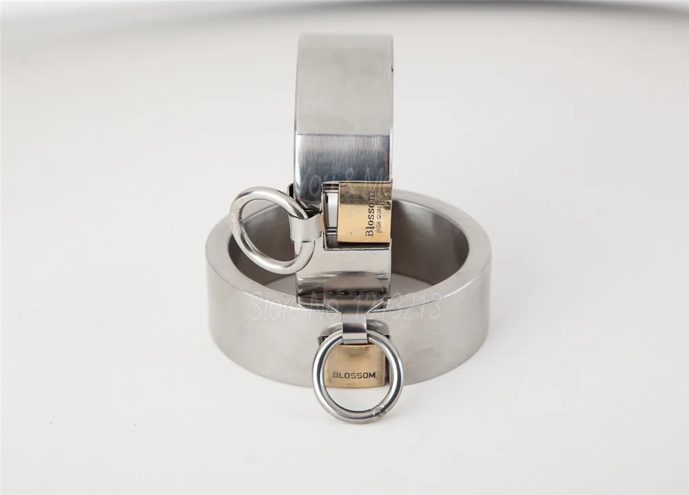 Stainless Steel Lockable Slave Neck Collar Handcuff Wrist Ankle Cuffs Bdsm Fetish Bondage Restraint Adult Sex Toys For Couples