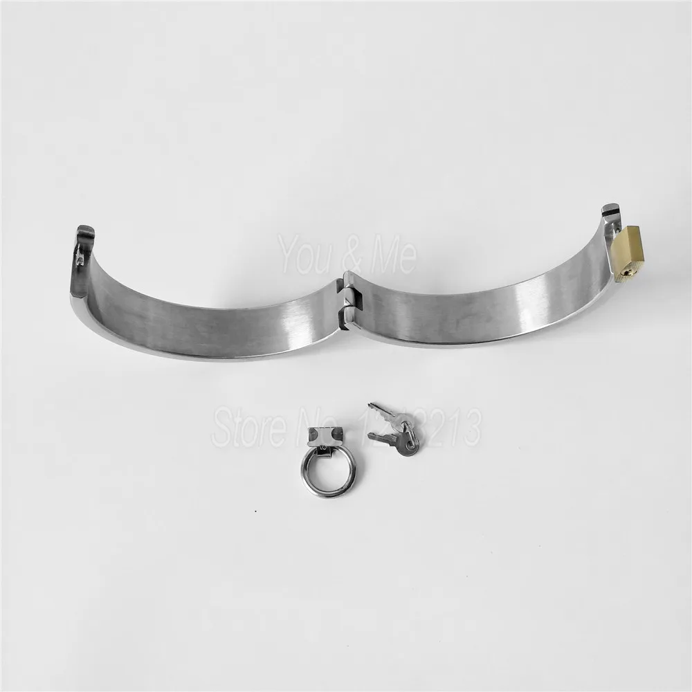 Stainless Steel Lockable Slave Neck Collar Handcuff Wrist Ankle Cuffs Bdsm Fetish Bondage Restraint Adult Sex Toys For Couples